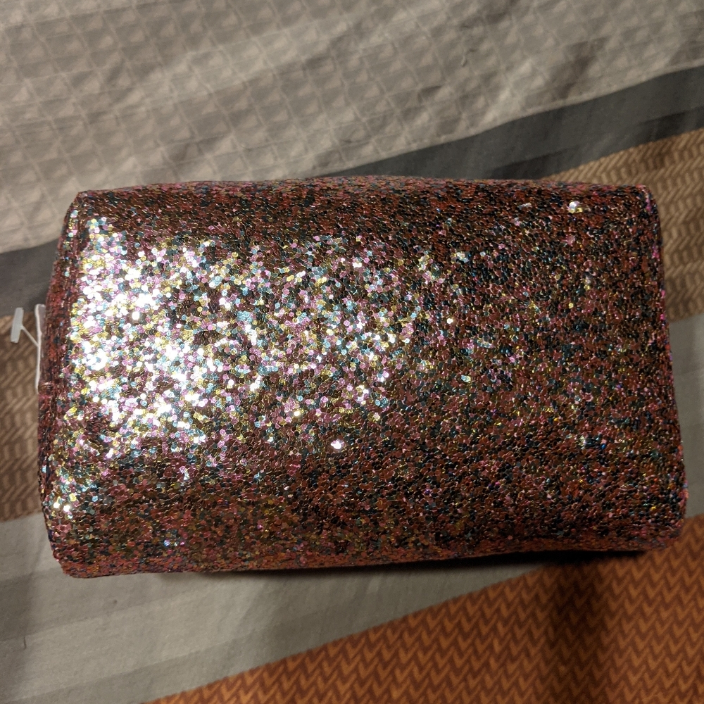 Bath & body works glittery makeup bag